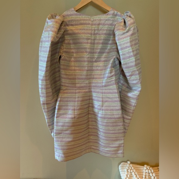 ROTATE Birger Christensen Metallic Wrap Dress - Picture 8 of 13